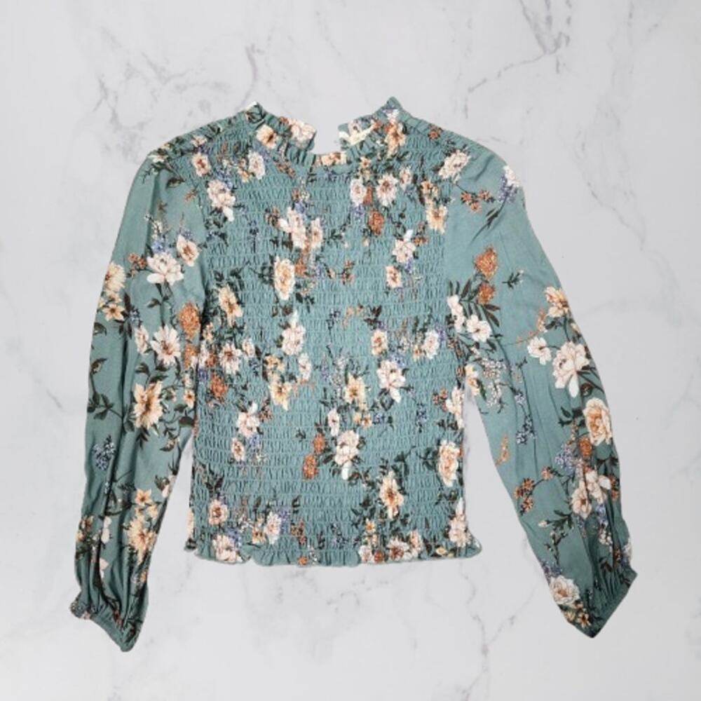 La Mamba green floral top Live to be Spoiled NWT XS
